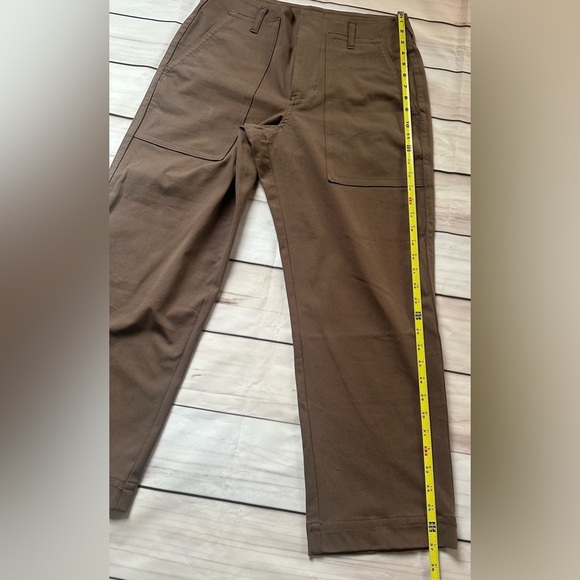 Everlane Bi-Stretch Utility Pants Womens 6 Ankle Crop Cocoa Brown High Rise - Picture 9 of 12